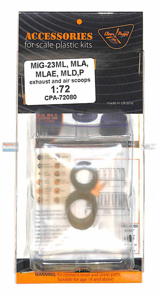CLPCPA72080A 1:72 Clear Prop Models MiG-23ML/MLA/MLAE/MLP/P Flogger Exhaust & Air Scoops (CLP kit)