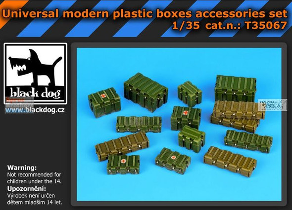 BLDT35067T 1:35 Black Dog Universal Modern Plastic Boxes Accessories Set