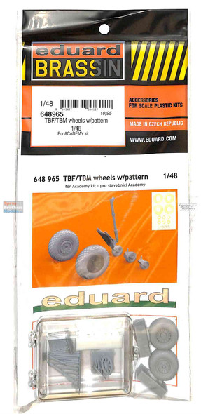 EDU648965 1:48 Eduard Brassin Print - TBF TBM Avenger Wheels with Pattern Tire (ACA kit)