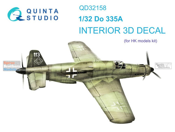 QTSQD32158 1:32 Quinta Studio Interior 3D Decal - Do335A (HKM kit)