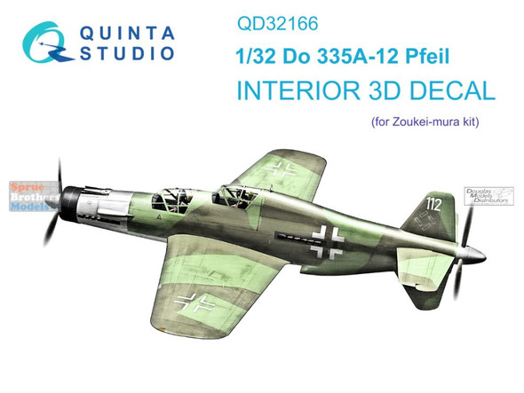 QTSQD32166 1:32 Quinta Studio Interior 3D Decal - Do335A-12 Pfeil (ZKM kit)