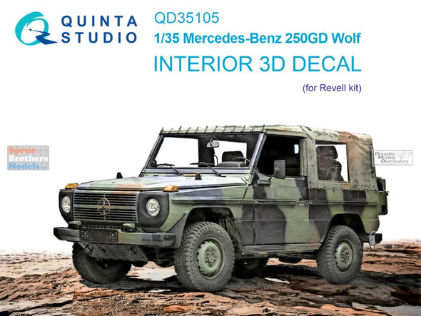 QTSQD35105 1:35 Quinta Studio Interior 3D Decal - Mercedes-Benz 250GD Wolf (REV kit)