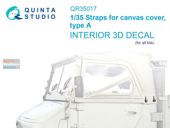 QTSQR35017 1:35 Quinta Studio 3D Decal - Straps for Canvas Cover Type A