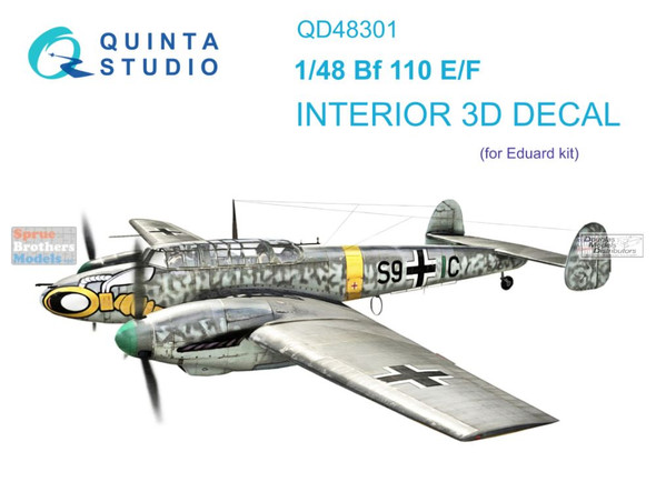 QTSQD48301 1:48 Quinta Studio Interior 3D Decal - Bf110E Bf110F (EDU kit)