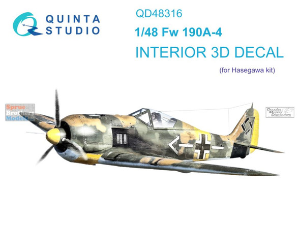 QTSQD48316 1:48 Quinta Studio Interior 3D Decal - Fw190A-4 (HAS kit)