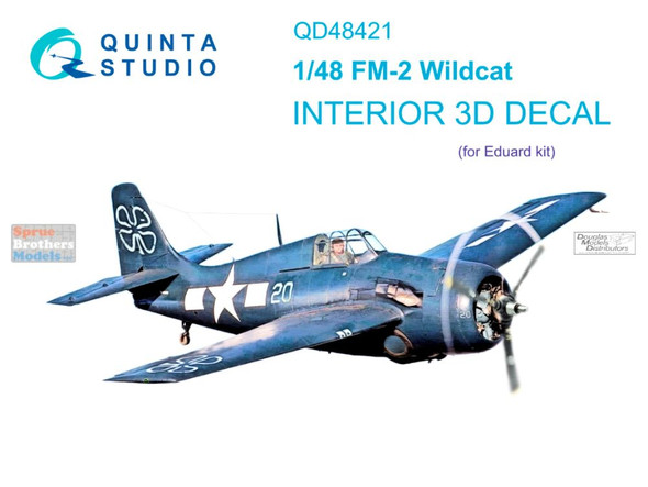 QTSQD48421 1:48 Quinta Studio Interior 3D Decal - FM-2 Wildcat (EDU kit)