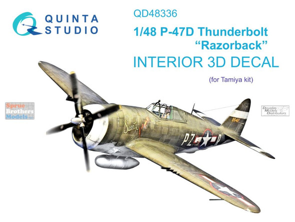 QTSQD48336 1:48 Quinta Studio Interior 3D Decal - P-47D Thunderbolt Razorback (TAM kit)