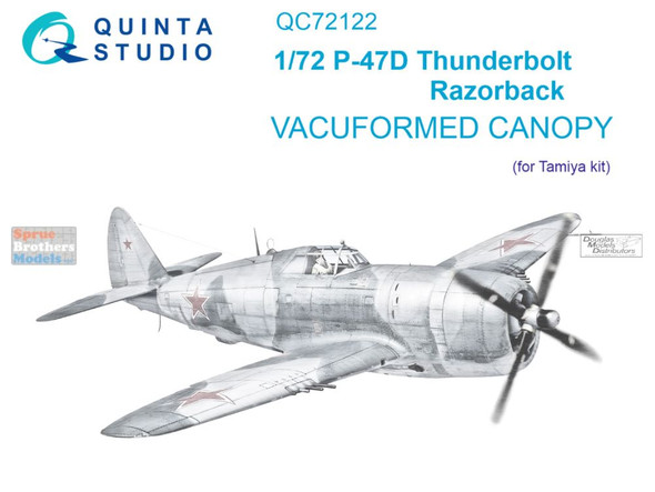 QTSQC72122 1:72 Quinta Studio Vacuformed Canopy - P-47D Thunderbolt Razorback (TAM kit)