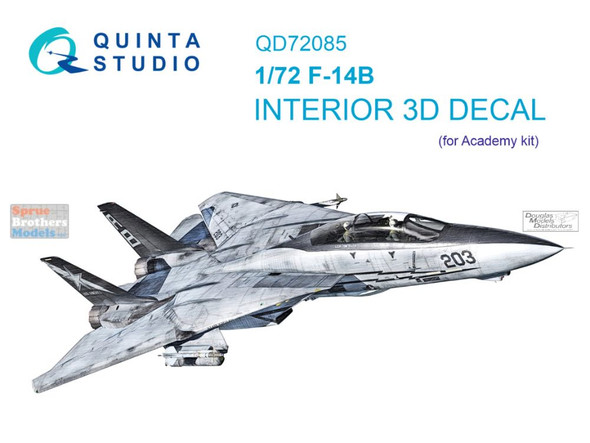 QTSQD72085 1:72 Quinta Studio Interior 3D Decal - F-14B Tomcat (ACA kit)