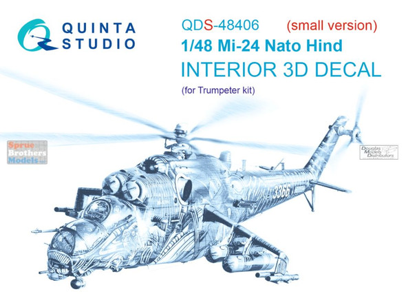 QTSQDS48406 1:48 Quinta Studio Interior 3D Decal - Mi-24 NATO Hind (TRP kit) Small Version