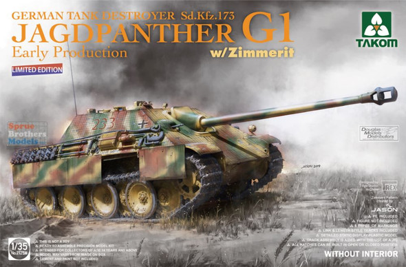 TAK02125W 1:35 Takom Sd.Kfz.173 Jagdpanther G1 Early with Zimmerit