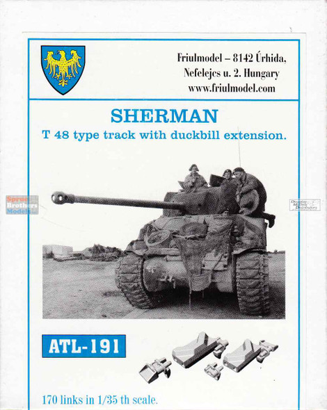 FRUATL191 1:35 Friulmodel Track Link Set - Sherman T-48 Type with Duckbill Extension