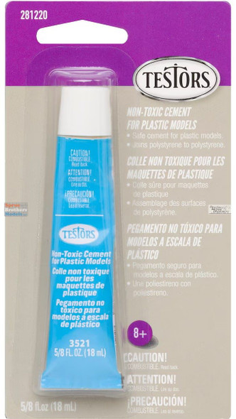 TES281220 Testors Non-Toxic Cement for Plastic Models 5/8 fl oz