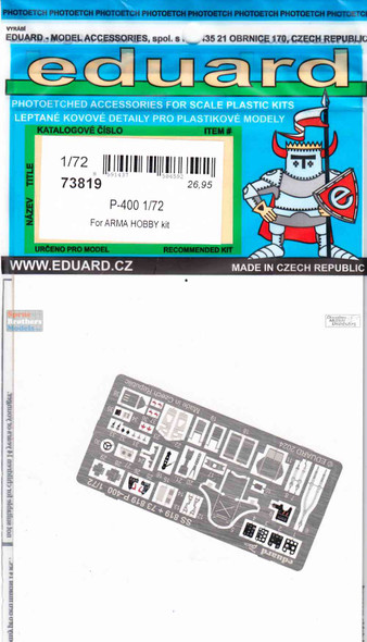 EDU73819 1:72 Eduard Color PE - P-400 Airacobra Detail Set (ARM kit)