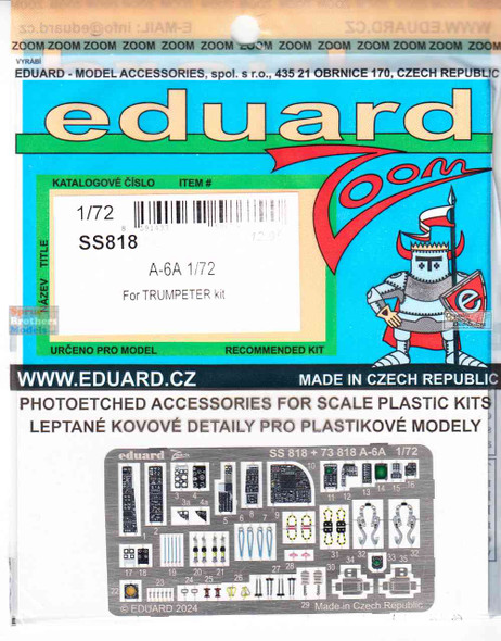 EDUSS818 1:72 Eduard Color Zoom PE - A-6A Intruder (TRP kit)