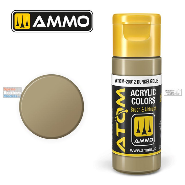 AMMAT20012 AMMO by Mig ATOM Acrylic Paint -  Dunkelgelb RAL7028 (20ml)