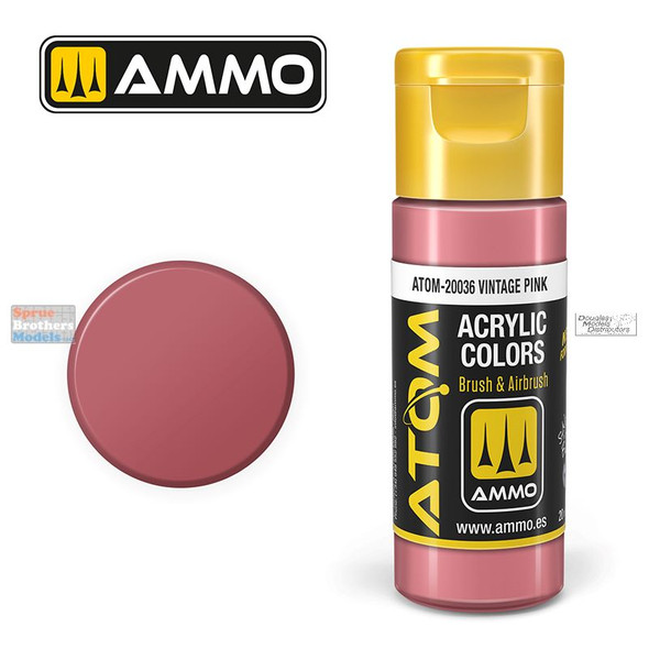 AMMAT20036 AMMO by Mig ATOM Acrylic Paint -  Vintage Pink (20ml)