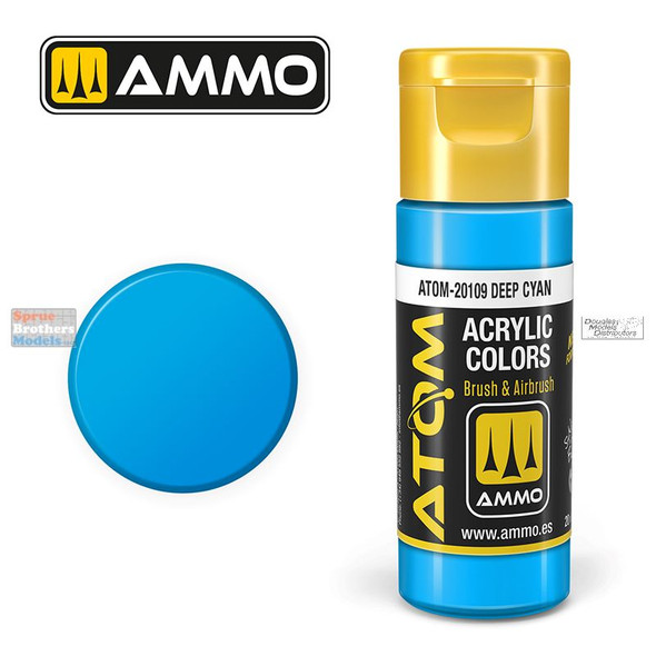 AMMAT20112 AMMO by Mig ATOM Acrylic Paint - Bright Blue FS35260