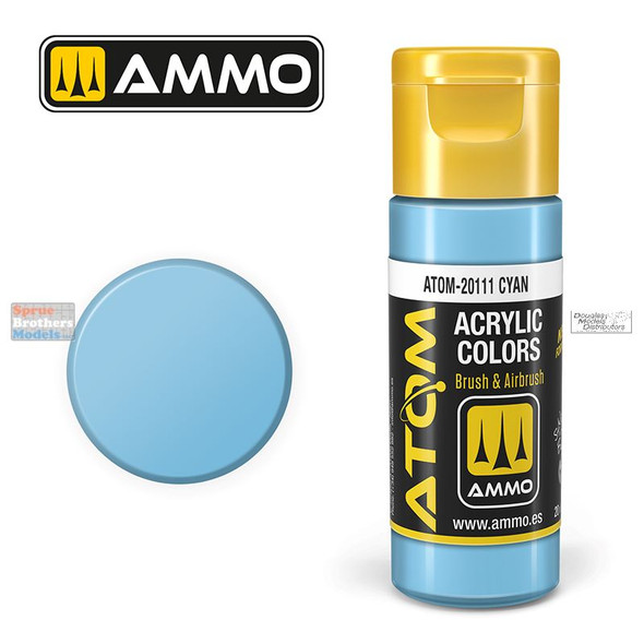 AMMAT20109 AMMO by Mig ATOM Acrylic Paint - Deep Cyan FS35260