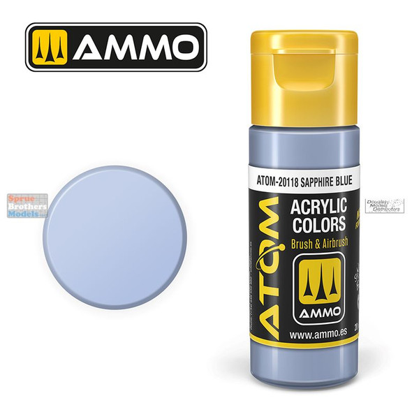 AMMAT20118 AMMO by Mig ATOM Acrylic Paint -  Sapphire Blue (20ml)