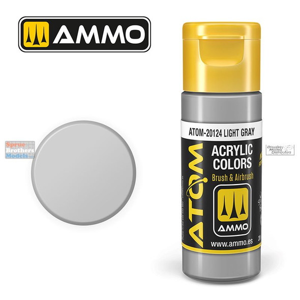 AMMAT20129 AMMO by Mig ATOM Acrylic Paint - Light Ghost Gray