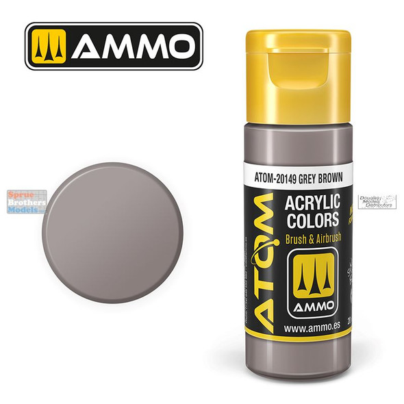 AMMAT20063 AMMO by Mig ATOM Acrylic Paint - Black Brown (20ml