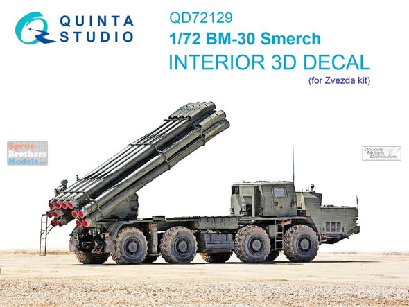 QTSQD72129 1:72 Quinta Studio Interior 3D Decal - BM-30 Smerch (ZVE kit)