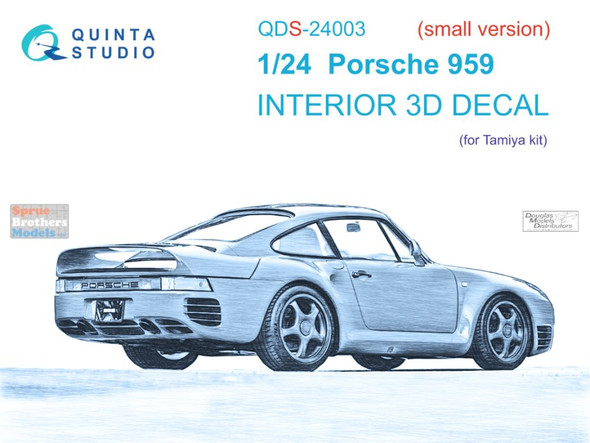 QTSQDS24003 1:24 Quinta Studio Interior 3D Decal - Porsche 959 (TAM kit) Small Version