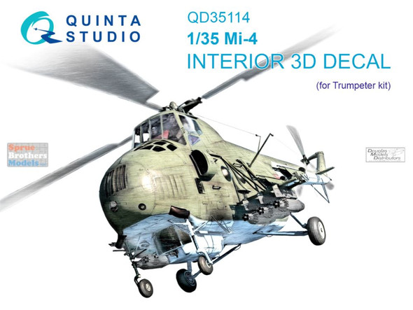 QTSQD35114 1:35 Quinta Studio Interior 3D Decal - Mi-4 Hound (TRP kit)