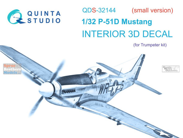 QTSQDS32144 1:32 Quinta Studio Interior 3D Decal - P-51D Mustang (TRP kit) Small Version