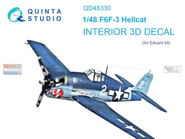 QTSQD48330 1:48 Quinta Studio Interior 3D Decal - F6F-3 Hellcat (EDU kit)