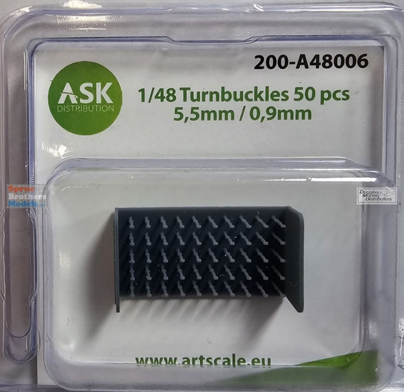 ASKA48006 1:48 ASK/Art Scale Turnbuckles 5.5mm/0.9mm 50pcs