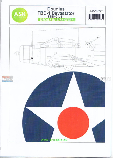 ASKD32087 1:32 ASK/Art Scale Decals - TBD-1 Devastator Stencils