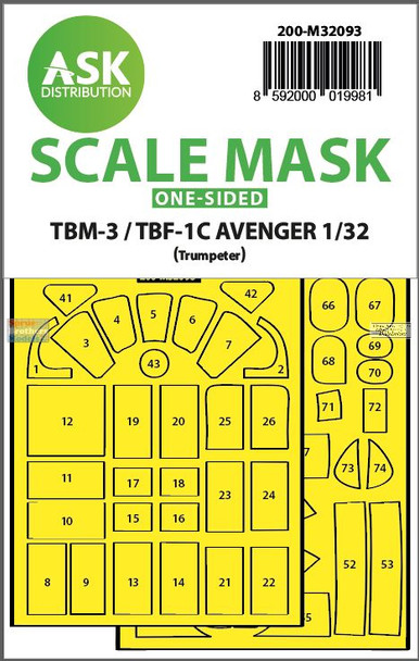 ASKM32093 1:32 ASK/Art Scale Mask - TBM-3 TBF-1C Avenger (TRP kit)