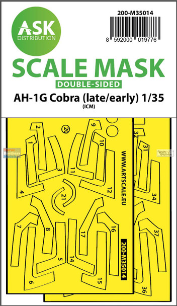 ASKM35014 1:35 ASK/Art Scale Double Sided Mask - AH-1G Cobra (Early/Late) (ICM kit)