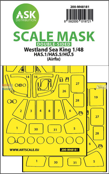 ASKM48181 1:48 ASK/Art Scale Double Sided Mask - Sea King HAS.1/HAS.5/HU.5 (AFX kit)