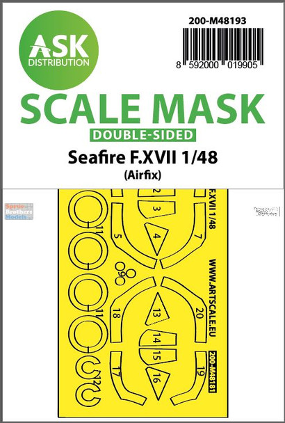 ASKM48193 1:48 ASK/Art Scale Double Sided Mask - Seafire F.XVII (AFX kit)