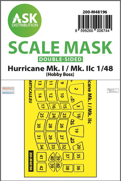 ASKM48196 1:48 ASK/Art Scale Double Sided Mask - Hurricane Mk.I / IIc (HBS kit)