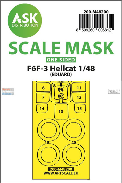 ASKM48200 1:48 ASK/Art Scale Mask - F6F-3 Hellcat (EDU kit)