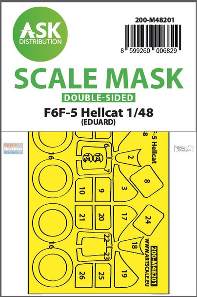 ASKM48201 1:48 ASK/Art Scale Double Sided Mask - F6F-5 Hellcat (EDU kit)