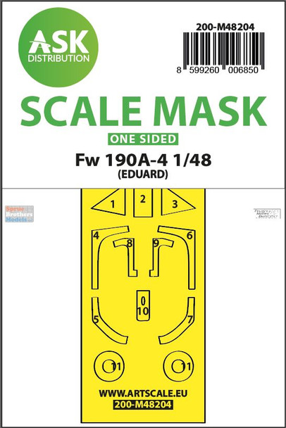 ASKM48204 1:48 ASK/Art Scale Mask - Fw190A-4 (EDU kit)