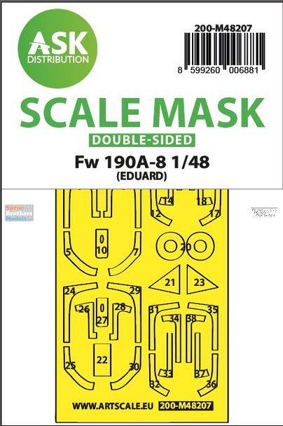 ASKM48207 1:48 ASK/Art Scale Double Sided Mask - Fw190A-8 (EDU kit)