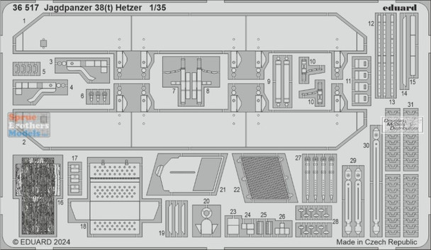 EDU36517 1:35 Eduard PE - Jagdpanzer 38(t) Hetzer (TAK kit)
