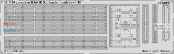 EDU481135 1:48 Eduard PE - Lancaster B Mk.III Dambuster Bomb Bay Detail Set (HKM kit)