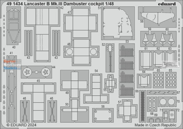 EDU491434 1:48 Eduard Color PE - Lancaster B Mk.III Dambuster Cockpit Detail Set (HKM kit)