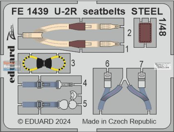 EDUFE1439 1:48 Eduard Color Zoom PE - U-2R Dragon Lady Seatbelts (HBS kit)