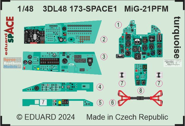 EDU3DL48173 1:48 Eduard SPACE - MiG-21PFM Fishbed Turquoise (EDU kit)