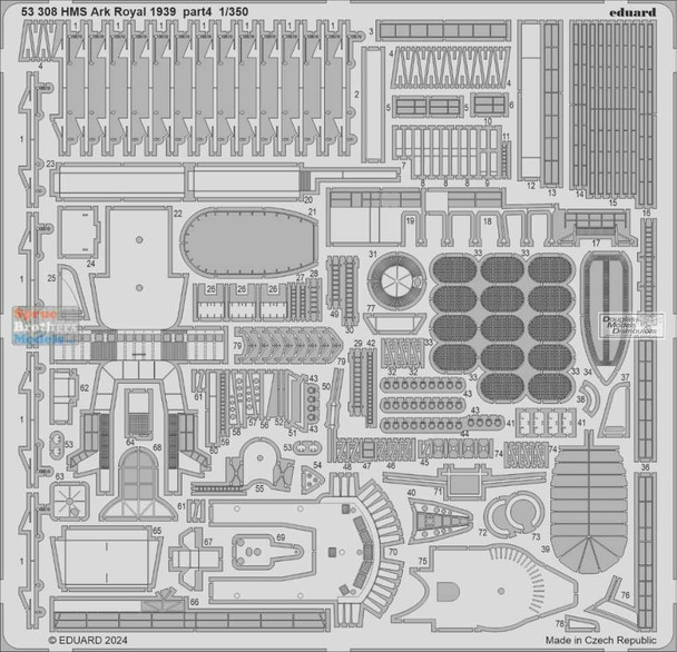 EDU53308 1:350 Eduard PE - HMS Ark Royal 1939 Detail Set Part 4 (ILK kit)