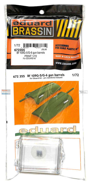 EDU672355 1:72 Eduard Brassin PRINT Bf109G-5 Bf109G-6 Gun Barrels (EDU kit)