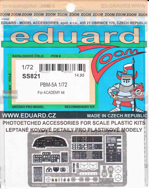 EDUSS821 1:72 Eduard Color Zoom PE - PBM-5A Mariner (ACA kit)